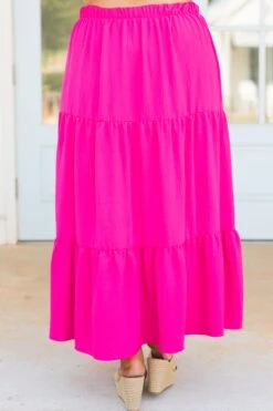 Inspired By Life Maxi Skirt, Hot Pink -Chic Soul Store InspiredByLifeSkirt HotPink 1