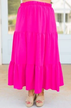 Inspired By Life Maxi Skirt, Hot Pink -Chic Soul Store InspiredByLifeSkirt HotPink 2