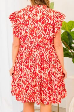 Instinctive Impression Dress, Red -Chic Soul Store InstinctiveImpressionDress Red 1