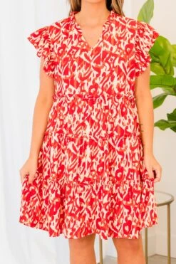 Instinctive Impression Dress, Red -Chic Soul Store InstinctiveImpressionDress Red 2