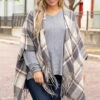 Irresistible Style Poncho, Grey -Chic Soul Store IrresistibleStylePoncho Grey 2461