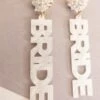 Just Say I Do Earrings, White
