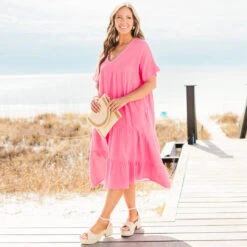 Just The Two Of Us Dress, Pink -Chic Soul Store JustTheTwoOfUsDress Pink