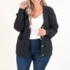 Just Throw It On Cardigan, Charcoal -Chic Soul Store JustThrowItOnCardigan Charcoal 2