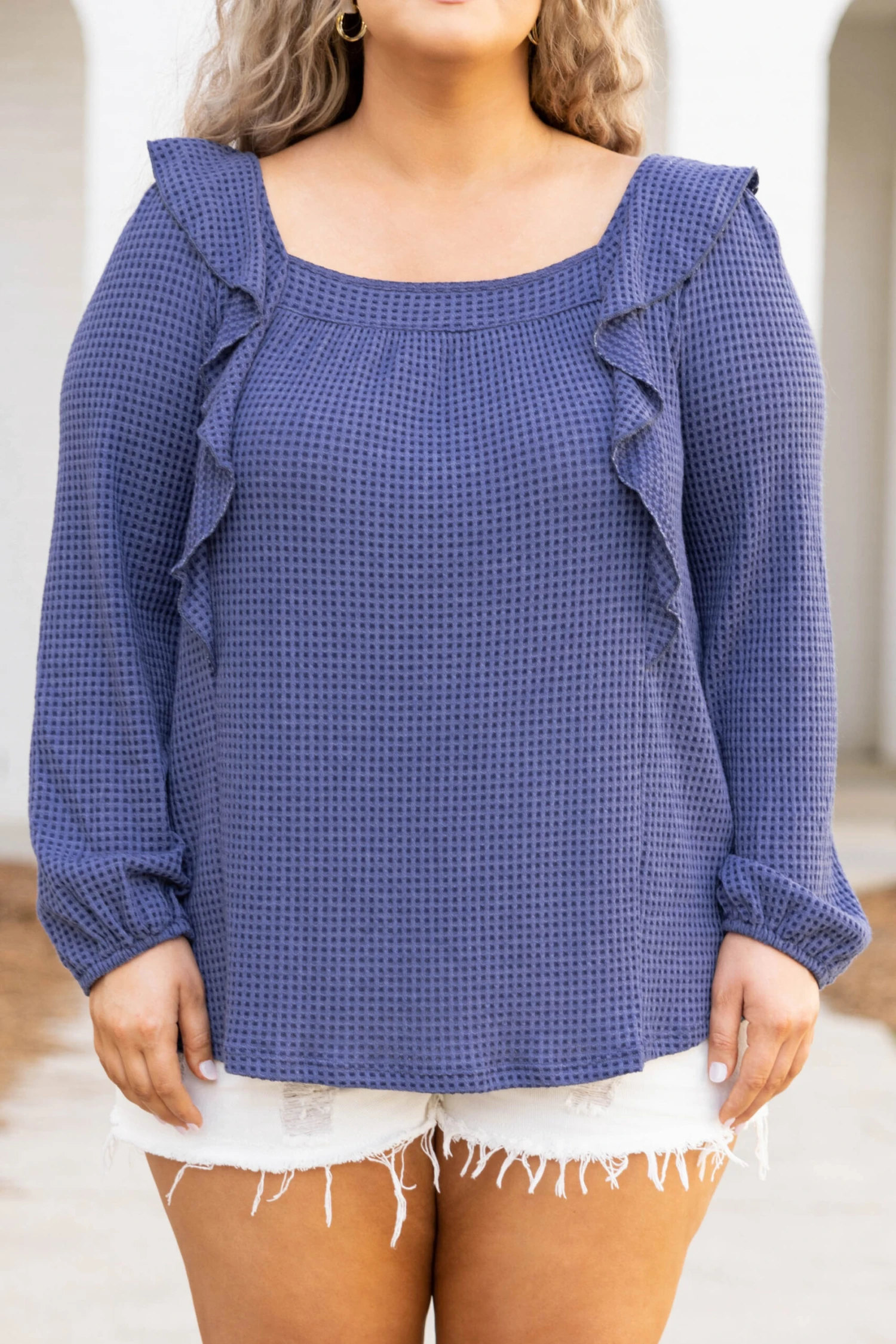 Keep Your Feet On The Ground Top, Navy 6 Keep Your Feet On The Ground Top, Navy - Image 4