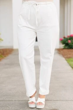 Keeping Busy Pants, White -Chic Soul Store KeepingBusyPants White 1
