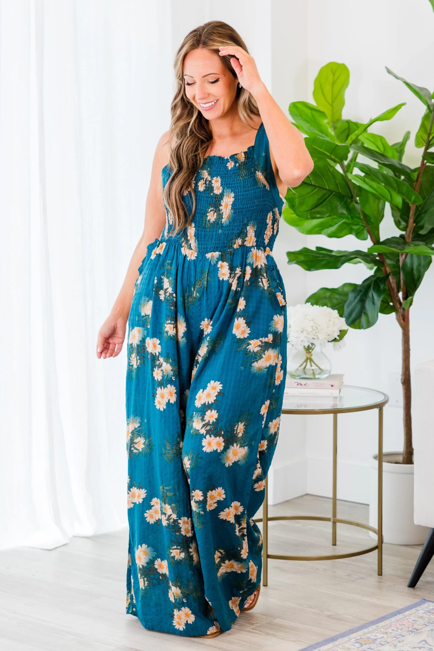 Keeping Interest Jumpsuit, Teal 6 Keeping Interest Jumpsuit, Teal - Image 4