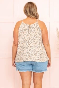 Kick Back Tank, Ivory Beige -Chic Soul Store KickBackTank IvoryBeige 8514