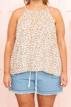 Kick Back Tank, Ivory Beige -Chic Soul Store KickBackTank IvoryBeige 8515