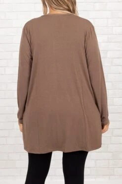 Kindness And Compassion Cardigan, Mocha -Chic Soul Store KindnessandCompassionCardigan Mocha 1