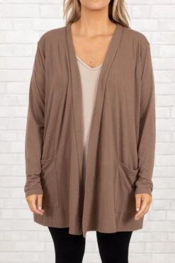 Kindness And Compassion Cardigan, Mocha -Chic Soul Store KindnessandCompassionCardigan Mocha 2
