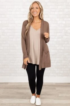 Kindness And Compassion Cardigan, Mocha -Chic Soul Store KindnessandCompassionCardigan Mocha 3