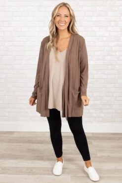 Kindness And Compassion Cardigan, Mocha -Chic Soul Store KindnessandCompassionCardigan Mocha 6