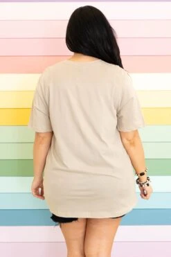 Kiss Me Cowboy Tee, Tan -Chic Soul Store KissMeCowboyTee Tan