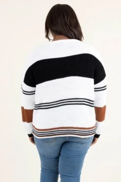 Knowing Me Sweater, Ivory-Black -Chic Soul Store KnowingMeSweater Ivory Black 5599