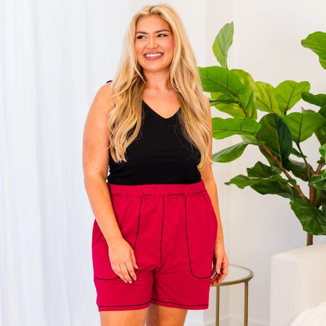 Lake Lounging Shorts, Burgundy 3 Lake Lounging Shorts, Burgundy