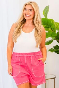 Lake Lounging Shorts, Fuchsia -Chic Soul Store LakeLoungingShorts Fuchsia 3