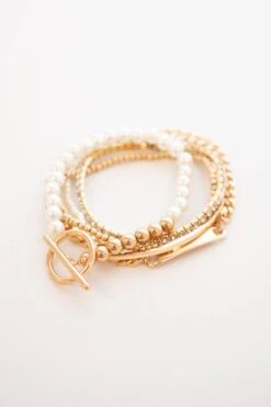 Layered Love Bracelet, Gold -Chic Soul Store LayeredLoveBracelet Gold 9807