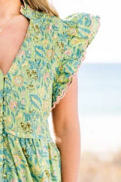 Learning To Grow Dress, Green -Chic Soul Store LearningToGrowDress Green 2