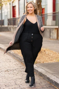 Leopard Lovie Cardigan, Black -Chic Soul Store LeopardLovieCardigan Black