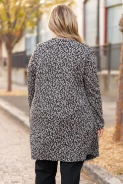 Leopard Lovie Cardigan, Black -Chic Soul Store LeopardLovieCardigan Black 4026