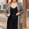 Leopard Lovie Cardigan, Black -Chic Soul Store LeopardLovieCardigan Black 4028