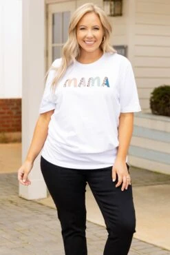 Leopard Mama Tee, White