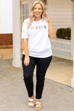 Leopard Mama Tee, White -Chic Soul Store LeopardMamaTee White 9194