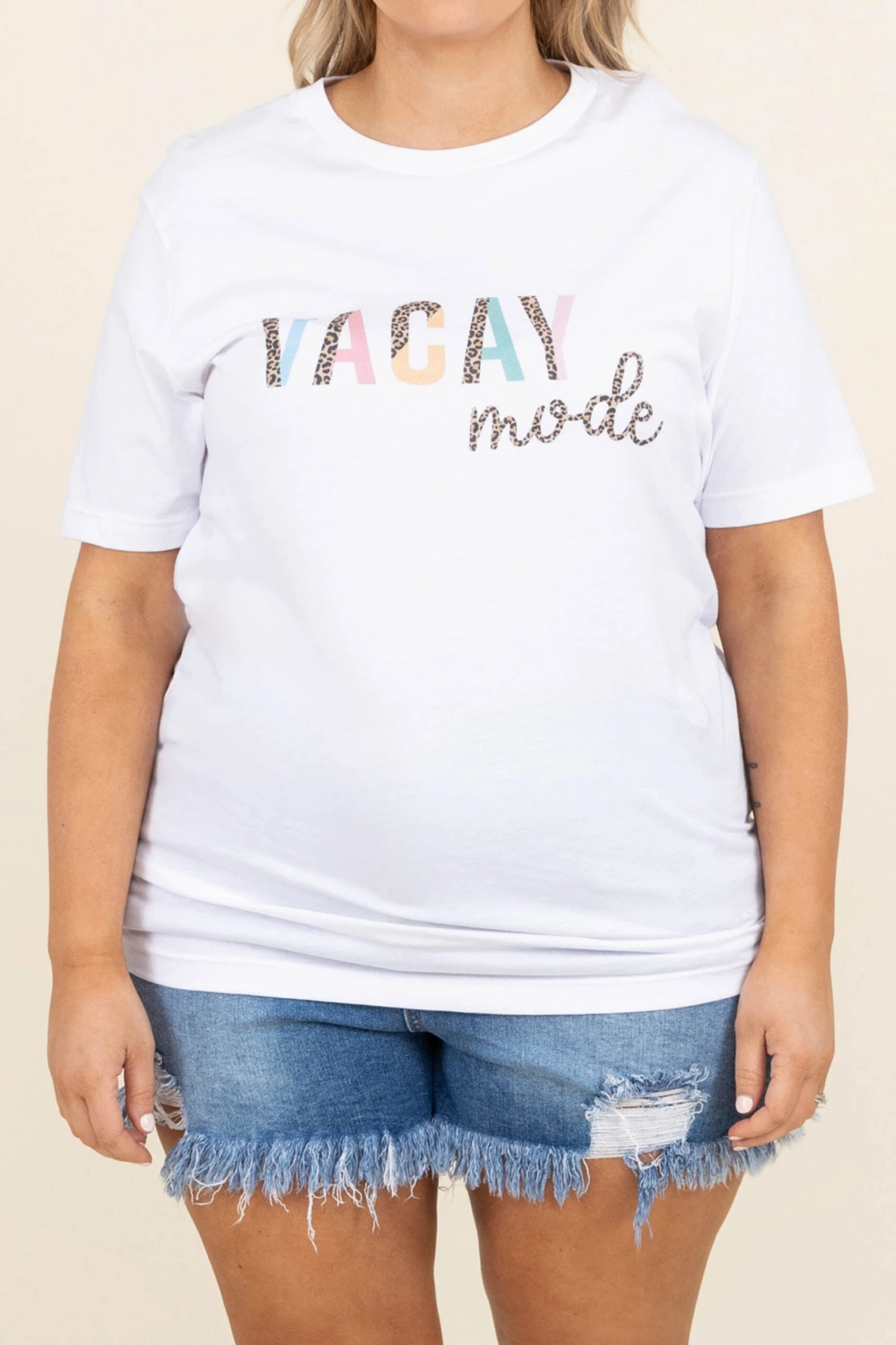 Let's Get Into Vacay Mode Tee, White 6 Let's Get Into Vacay Mode Tee, White - Image 4