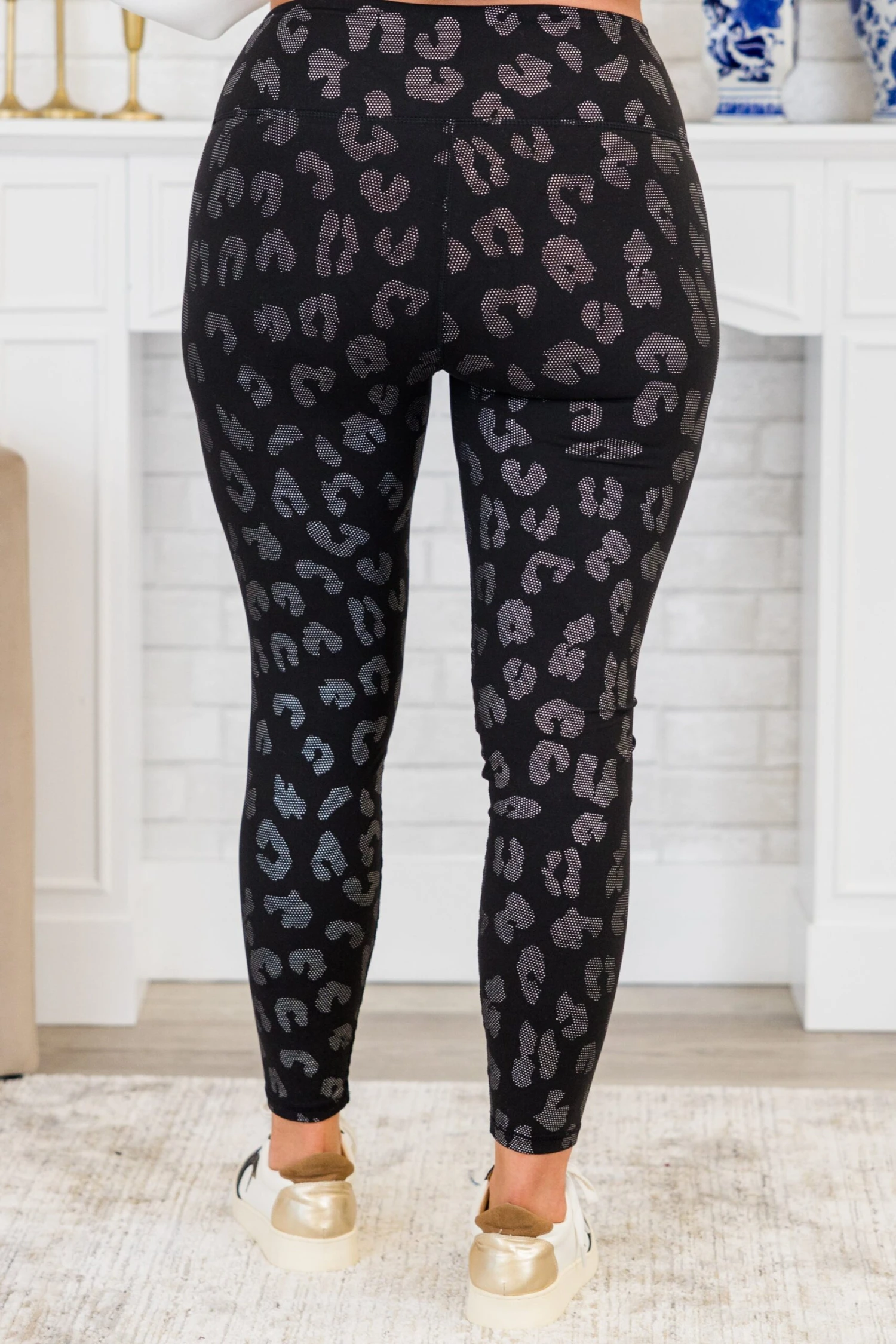 Let's Go Leopard Leggings, Black 6 Let's Go Leopard Leggings, Black - Image 4