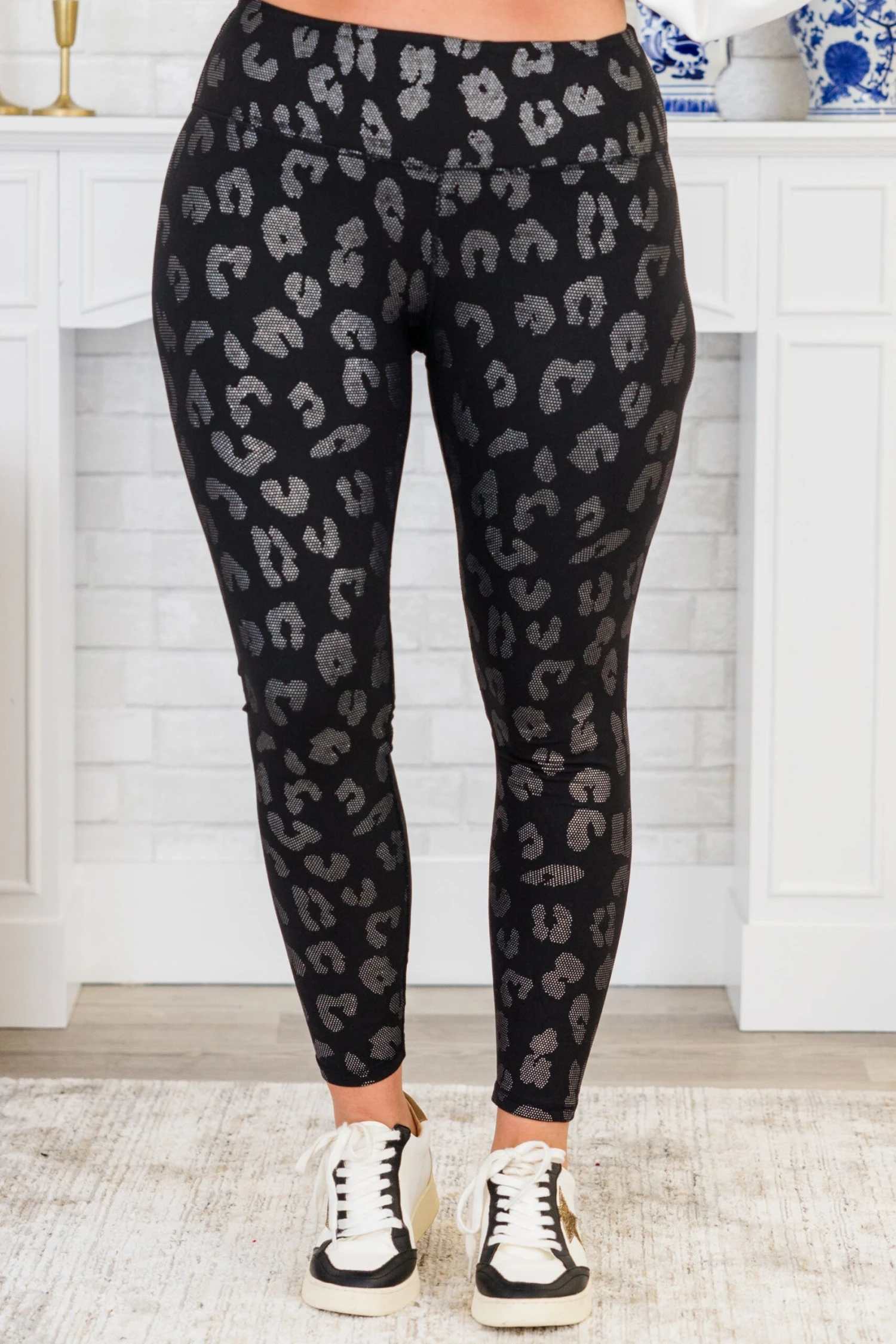 Let's Go Leopard Leggings, Black 4 Let's Go Leopard Leggings, Black - Image 2