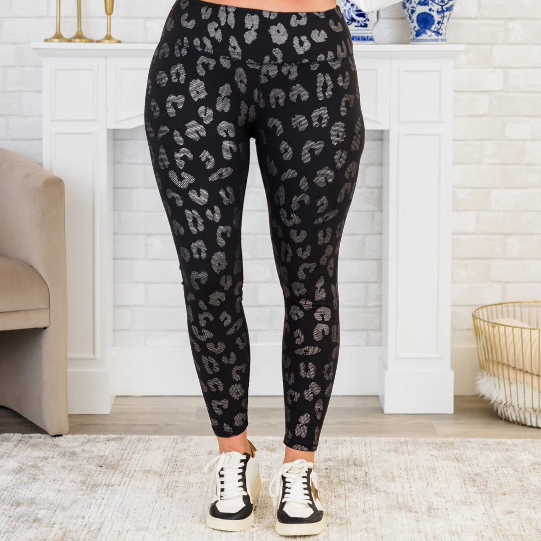 Let's Go Leopard Leggings, Black 3 Let's Go Leopard Leggings, Black