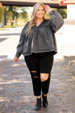 Let's Go On An Adventure Top, Charcoal 10 Let's Go On An Adventure Top, Charcoal -Chic Soul Store Let sGoOnAnAdventureTop Charcoal 105