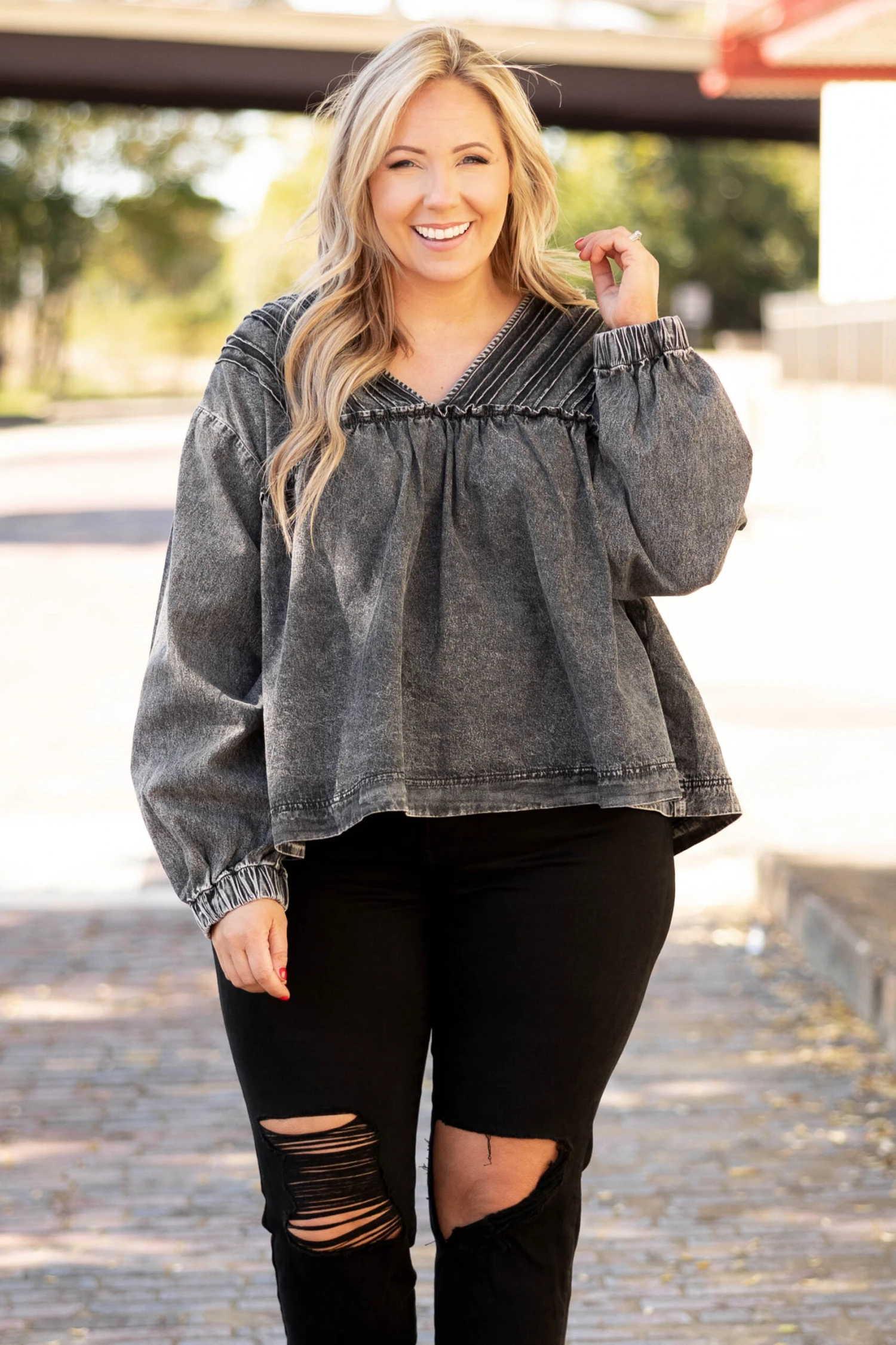 Let's Go On An Adventure Top, Charcoal 3 Let's Go On An Adventure Top, Charcoal