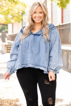 Let's Go On An Adventure Top, Denim