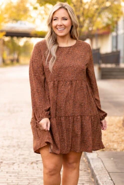 Let's Keep In Touch Dress, Rust