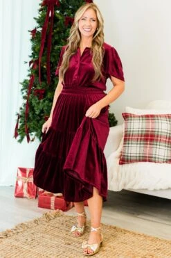 Letters From You Midi Dress, Wine 12 Letters From You Midi Dress, Wine -Chic Soul Store LettersFromYouMidiDress Wine 5 1