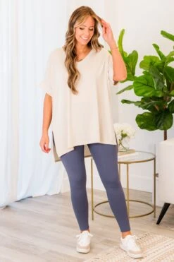 Leveling Up Leggings, Grey-Blue -Chic Soul Store LevelingUpLeggings Grey Blue 6