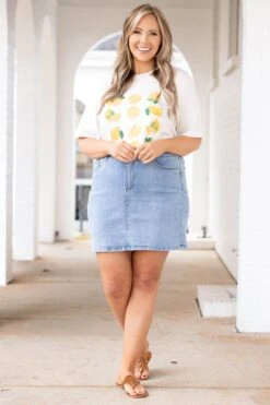 I Bet You Think About Me Skirt, Light Wash -Chic Soul Store LifeGaveMeLemonsTee VintageWhite 1873 4e3e413e 03d5 4806 8038 bcb2d0368d83