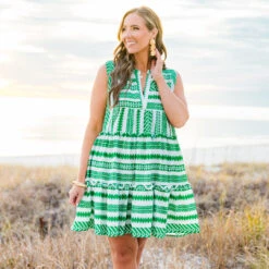 Limitless Time Dress, Green -Chic Soul Store LimitlessTimeDress Green
