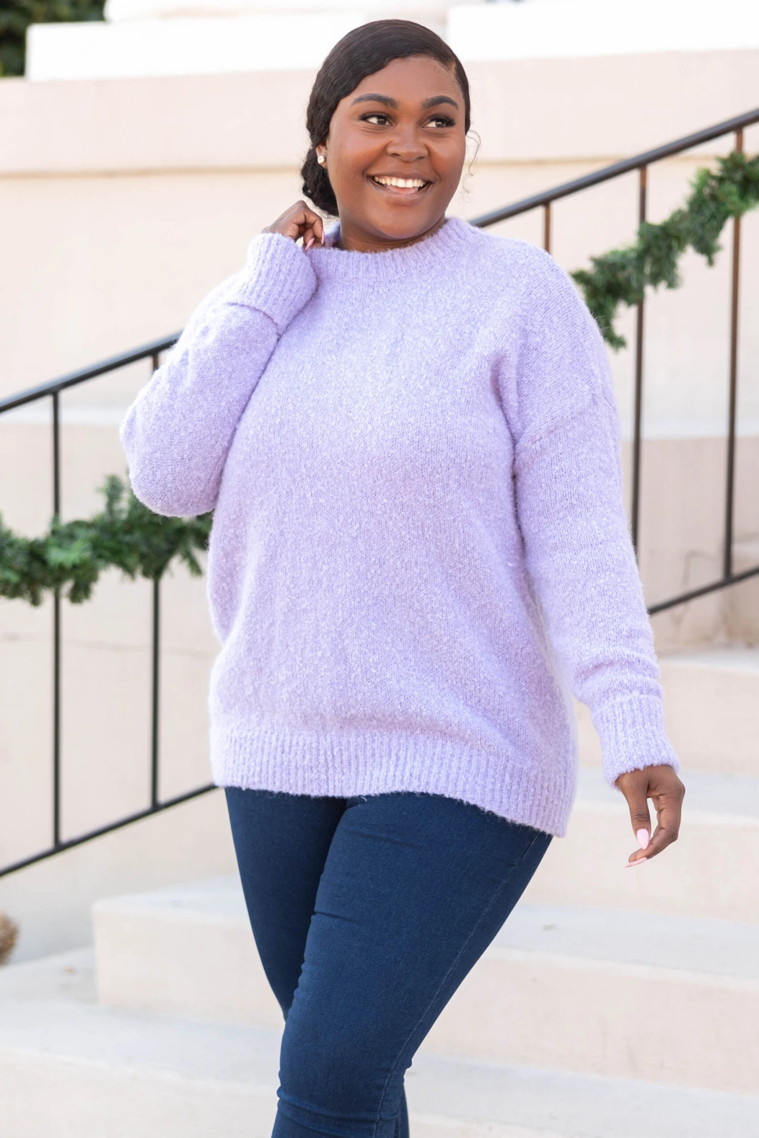 Listen To The Words Sweater, Purple 3 Listen To The Words Sweater, Purple