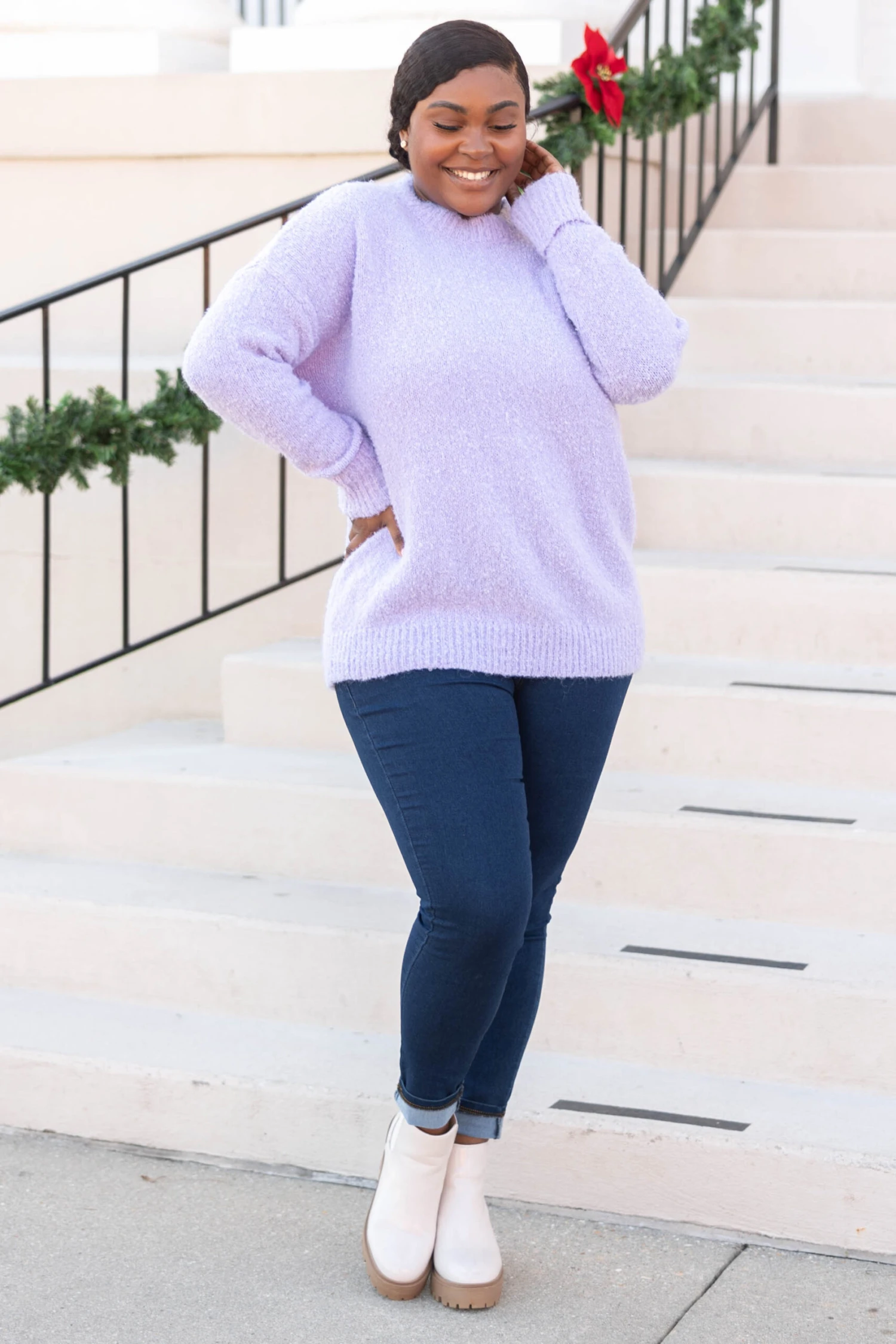 Listen To The Words Sweater, Purple 4 Listen To The Words Sweater, Purple - Image 2