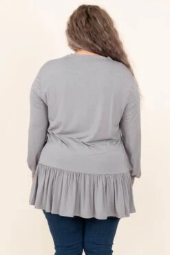 Lively Experiences Tunic, Gray -Chic Soul Store LivelyExperiencesTunic Gray 1331