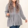 Lively Experiences Tunic, Gray -Chic Soul Store LivelyExperiencesTunic Gray 1334
