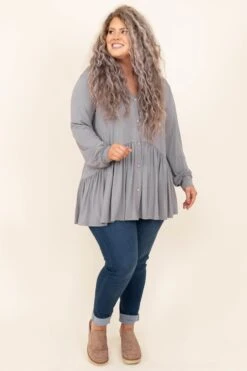 Lively Experiences Tunic, Gray -Chic Soul Store LivelyExperiencesTunic Gray