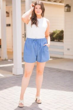 Livin' Life Fully Shorts, Light Denim -Chic Soul Store Livin LifeFullyShorts LightDenim 4