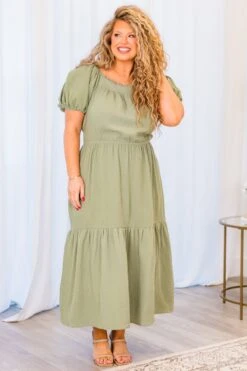 Living In The Present Dress, Sage -Chic Soul Store LivingInThePresentDress Sage 5