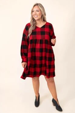 Long Process Dress, Red -Chic Soul Store LongProcessDress Red 5