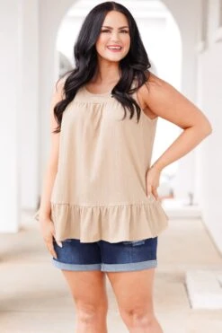 Look For Me In The Sunset Top, Taupe