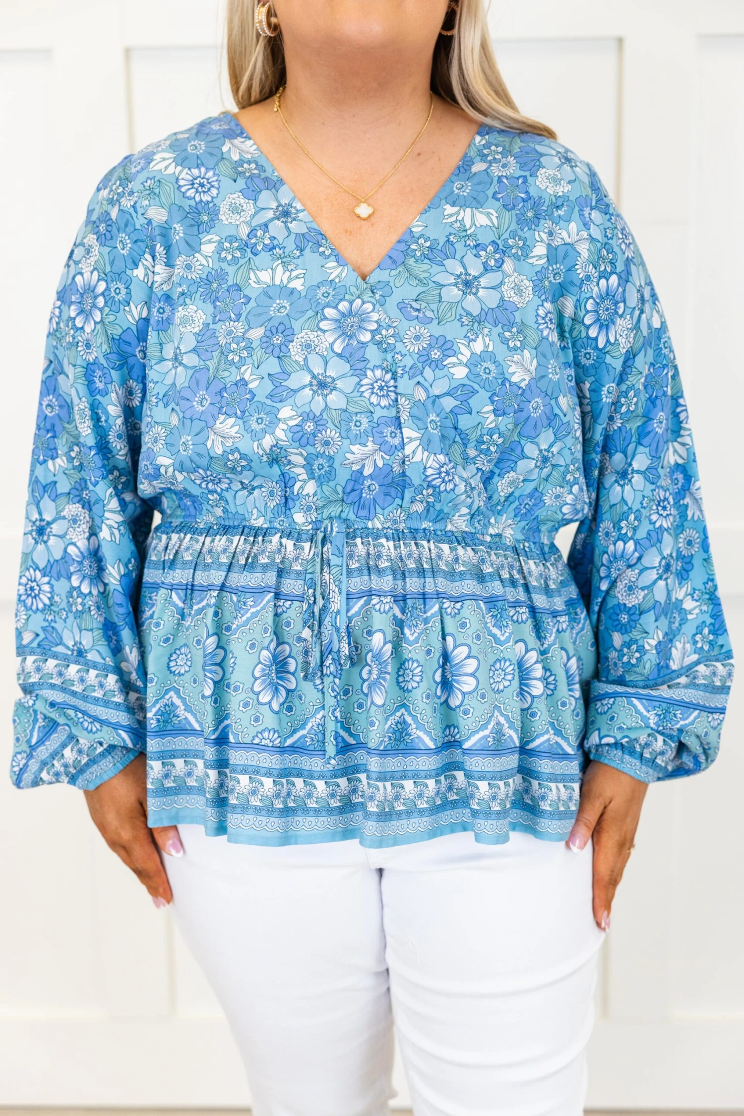 Looking Around For You Top, Blue 7 Looking Around For You Top, Blue - Image 5